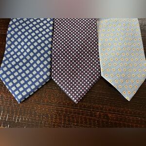 Men’s Silk Tie Lot Grant Thomas Hand Sewn Blue 57”-59”